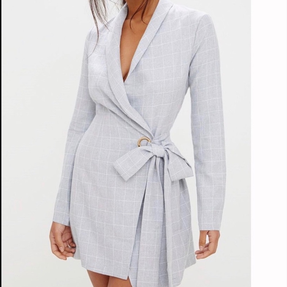Gray blazer dress